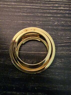 Vtg Costume Jewelry Gold Tone Double Loop Scarf Clip Made In Western Germany